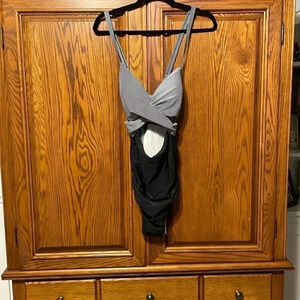 Eomenie 1 Piece Tummy Control Cutout High Waisted Bathing Suit Wrap Tie Back